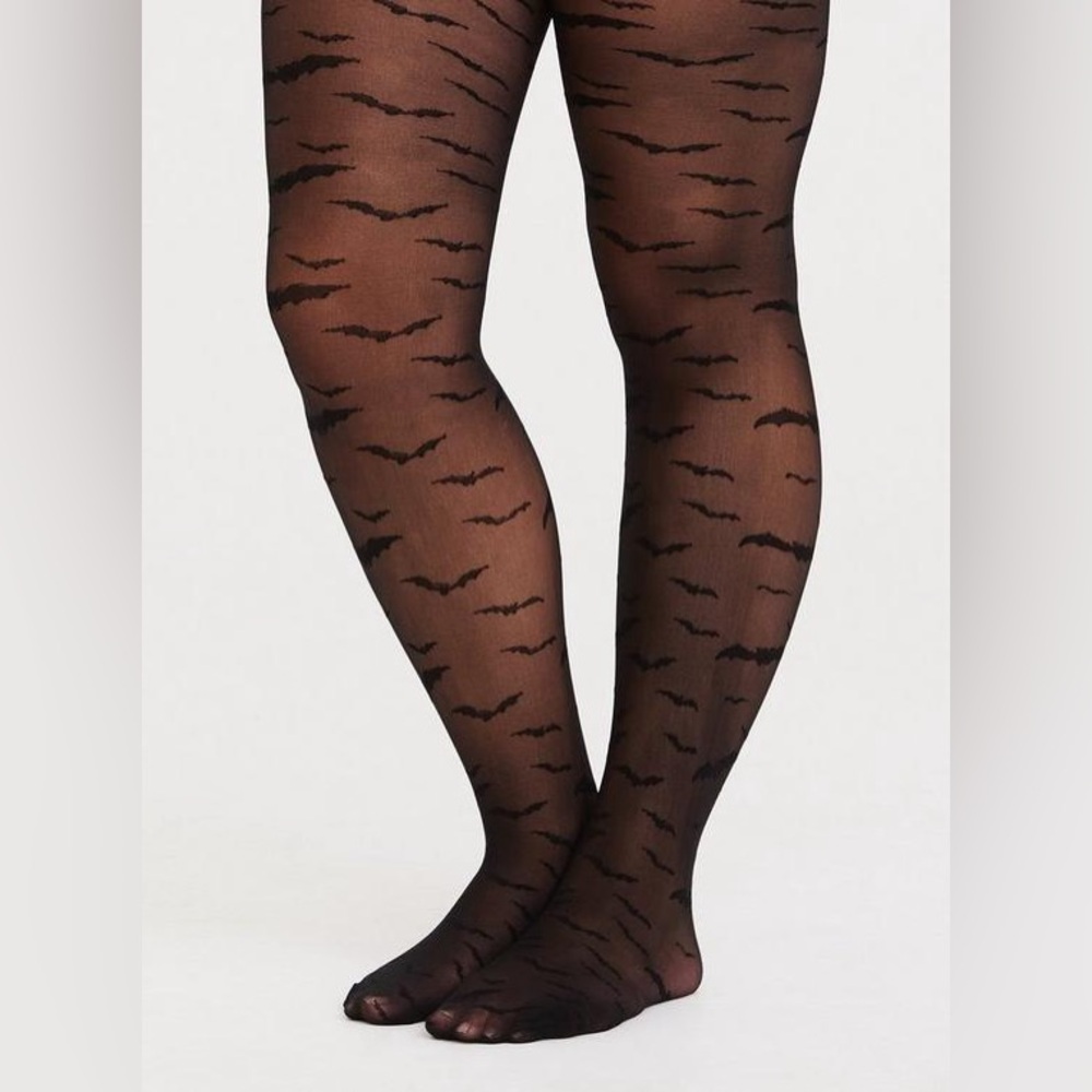 Torrid Black Bat Print Tights